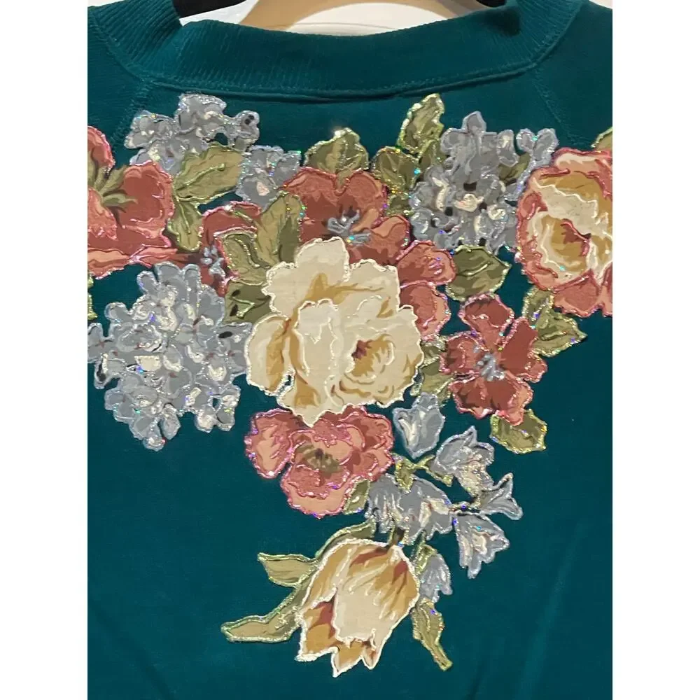 Hanes Her Way Vintage Floral Open Front Cardigan XLarge - Picture 5 of 7